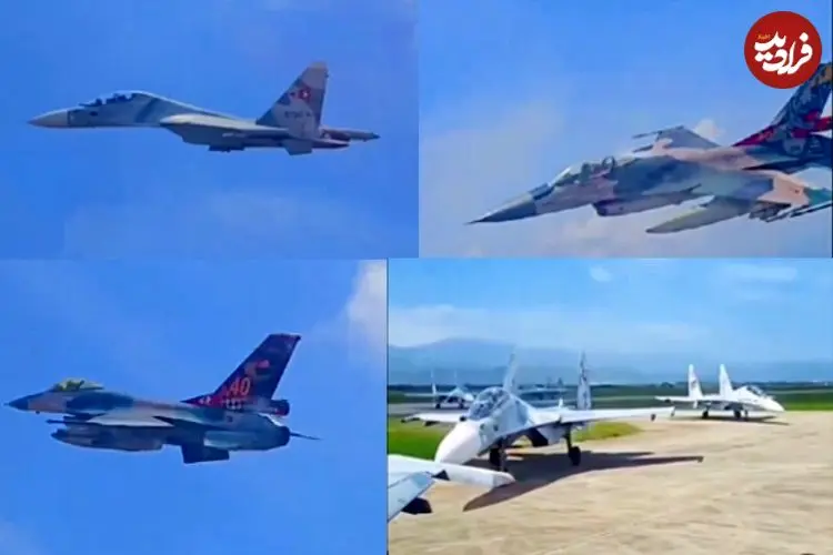 ببینید؛ تصاویری از تمرینات نیروی هوایی ونزوئلا با پرواز جنگنده‌های F-16 و Su-30
