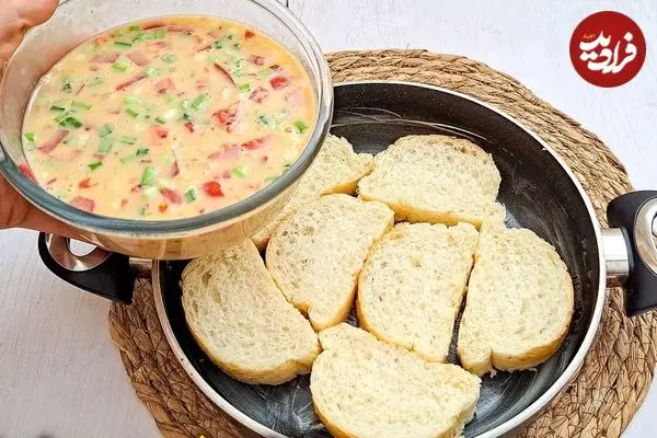 ببینید| طرز تهیه یک غذای ساده با نان باگت و تخم مرغ