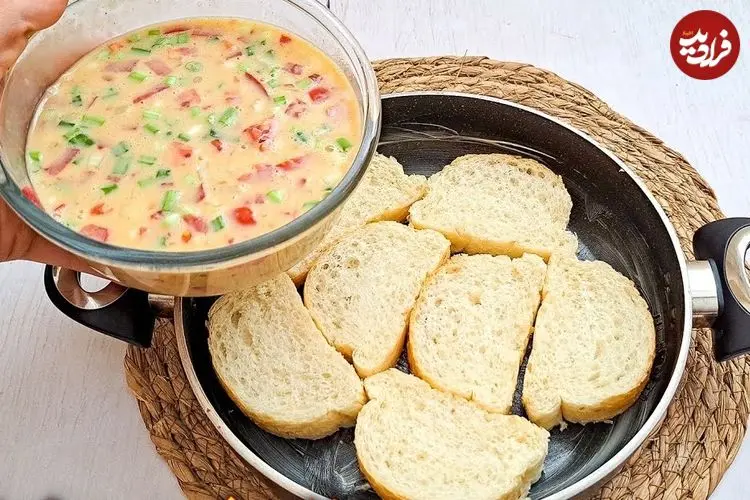 ببینید| طرز تهیه یک غذای ساده با نان باگت و تخم مرغ