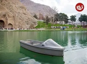 عکس| سفر زمان؛ مردان قاجاری با اسب در حال عبور از یک رودخانه نزدیک کرمانشاه