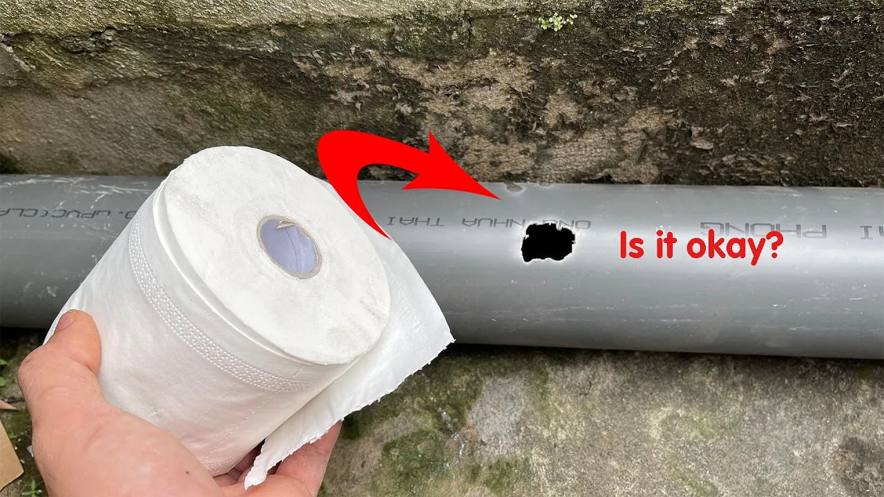 (ویدئو) نحوه تعمیرکردن لوله شکسته پلاستیکی آب با کمک دستمال توالت