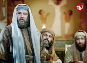 عکس| سفر به تاریخ؛ «لاوی، برادر یوسف» در کنار «فرج‌الله سلحشور» در نشست خبری سریال «یوسف پیامبر»