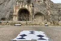 نماد «سپر آبی» در تاق‌بستان کرمانشاه نصب شد