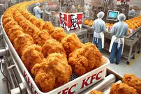 (ویدئو) چگونه مرغ های سوخاری KFC مشهور  تولید می شود؟ 