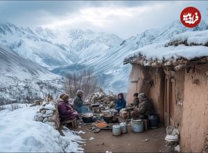 ببینید؛ غذای روستایی در افغانستان؛ پخت غذای محلی با مرغ و سیب زمینی