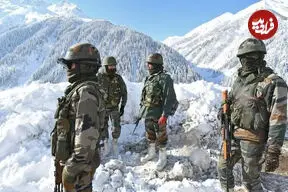 ببینید| بارش سنگین برف در مرز هند و چین