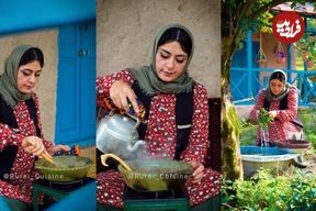 ببینید؛ غذای روستایی در ایران؛ پخت خورشت «دوبارپچ رامسری» در روستایی جنگلی