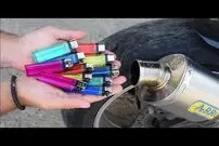 (ویدئو) اگر 10 فندک را داخل اگزوز موتور سیکلت بیندازیم، چه اتفاقی می افتد؟
