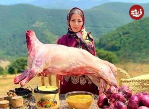ببینید؛ غذای روستایی در ایران؛ پخت خورشت قیمه اصیل با گوشت گوسفند