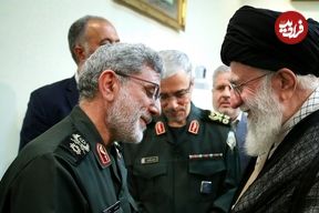 عکس؛ سفر به تاریخ؛ «سردار قاآنی» در مراسم ترحیم مادر «امیر عبدالرحیم موسوی»؛ سال 97