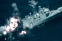 ببینید؛ لحظه غرق شدن یک ناوچه ناتو در جریان رزمایش نظامی