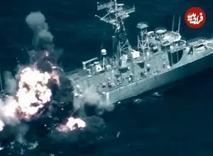 ببینید؛ لحظه غرق شدن یک ناوچه ناتو در جریان رزمایش نظامی