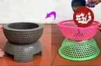 ببینید| چگونه با سبد پلاستیکی و سیمان یک گلدان زیبا درست کنیم؟