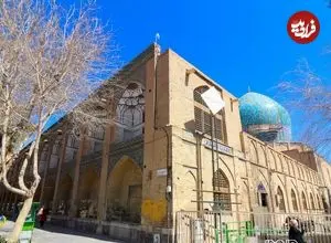 عکس| سفر به ایران قدیم؛ منظرۀ یک مسجد در چهارباغ اصفهان در دوران ناصرالدین شاه