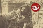 عکس| سفر زمان؛ استراحت مرد ایرانی در قبرستانی با قبرهای زیبا؛ 130 سال قبل