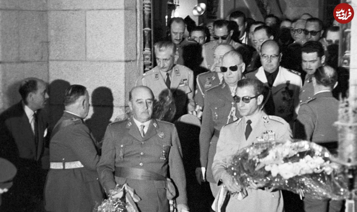 عکس؛ سفر در زمان؛ سفر «محمدرضا پهلوی و ثریا» به مادرید اسپانیا؛ سال 1336