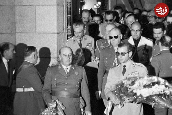 عکس؛ سفر در زمان؛ سفر «محمدرضا پهلوی و ثریا» به مادرید اسپانیا؛ سال 1336