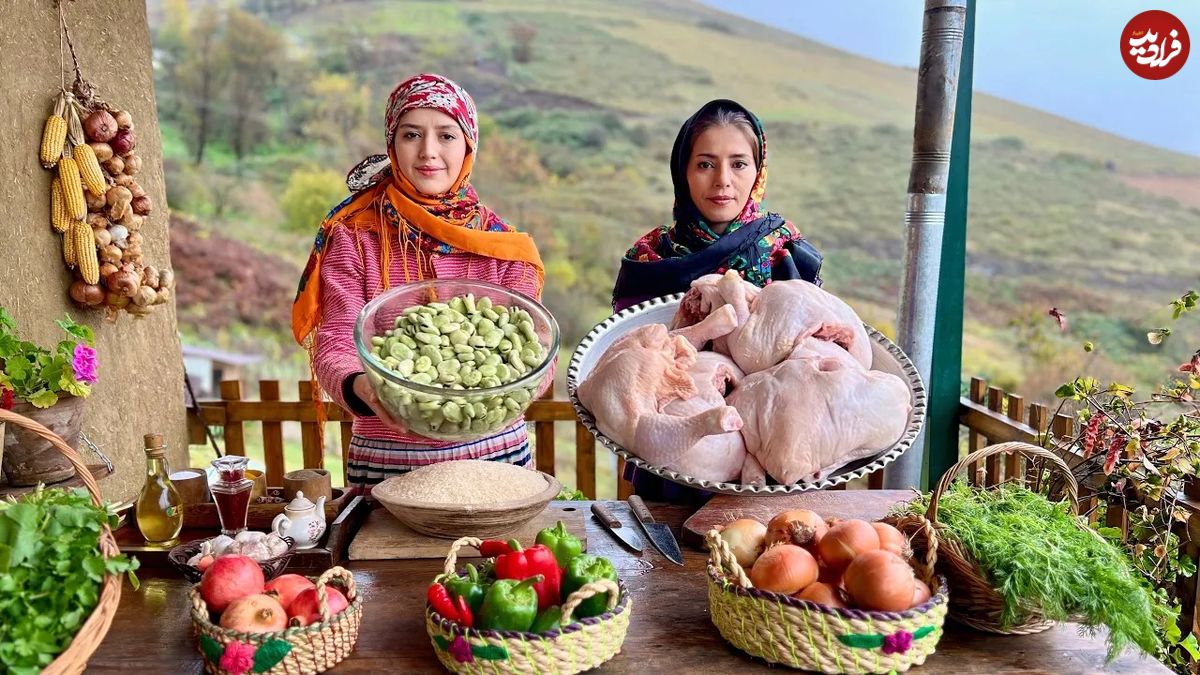 (ویدئو) پخت باقالی پلو با مرغ به روش بانوان روستایی شمالی