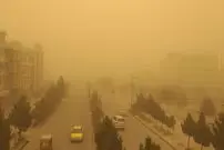 ببینید؛ شروع طوفان شدید از دید هواپیما در آسمان تهران