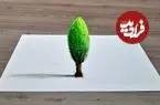ببینید| به همین سادگی یک نقاشی سه بعدی از یک درخت بکشید!