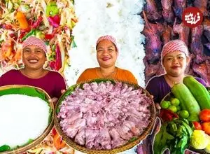 ببینید| غذای روستایی در سنگاپور؛ کباب موش و تهیه سالاد پاپایا در روستا