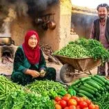 ببینید| غذای روستایی در افغانستان؛ پخت خوراک بامیه توسط زوج مسن افغان