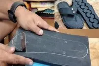 (ویدئو) مهارت شگفت انگیز این مرد اندونزیایی در تبدیل لاستیک خودرو به دمپایی!