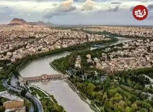 عکس| سفر به ایران قدیم؛ منظرۀ اصفهان از چهارباغ؛ سال 1312