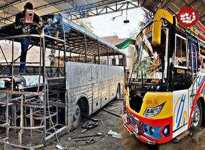 ببینید| فرآیند تولید و مونتاژ اتوبوس مسافربری به صورت دست ساز در پاکستان