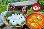 ببینید؛ غذای روستایی در هند؛ پخت خوراک کاری تخم مرغ