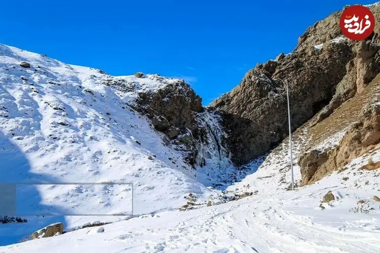 تصاویر؛ آبشار یخ‌زده سردابه در اردبیل