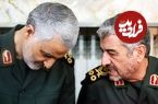 عکس؛ سفر به تاریخ؛ بوسۀ «سردار سلیمانی» بر پیشانی «سردار عزیز جعفری»؛ سال 1392
