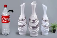 ببینید؛ یک روش ساده برای درست کردن یک گلدان زیبا با بطری پلاستیکی و سیمان سفید!