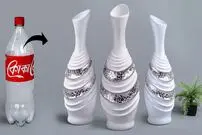 ببینید؛ یک روش ساده برای درست کردن یک گلدان زیبا با بطری پلاستیکی و سیمان سفید!