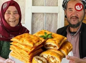 ببینید| غذای روستایی در افغانستان؛ پخت بولانی سنتی با سیب زمینی و سبزیجات