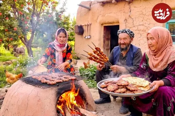 ببینید| غذای روستایی در افغانستان؛ تهیه چپلی کباب سنتی