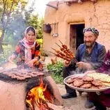 ببینید| غذای روستایی در افغانستان؛ تهیه چپلی کباب سنتی