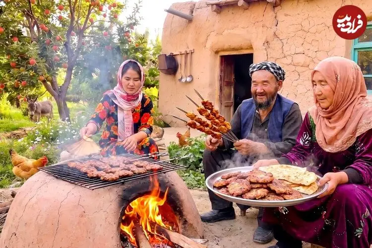 ببینید| غذای روستایی در افغانستان؛ تهیه چپلی کباب سنتی