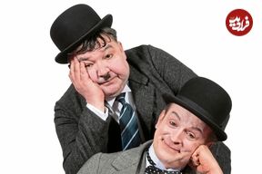 عکس| سفر در زمان؛ «لورل و هاردی» در کنار دو ماهی غول پیکر؛ سال 1308