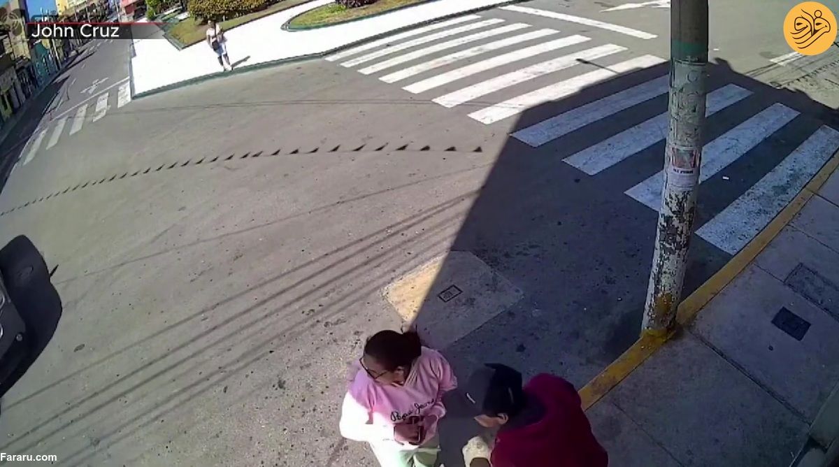 (ویدئو) نجات یک زن از سانحه رانندگی در آخرین لحظه