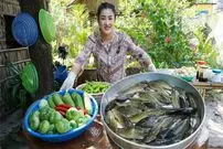 ببینید| غذای روستایی در کامبوج؛ پخت یک غذای سنتی با گربه ماهی
