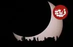 عکس روز ناسا از مردم در حال تماشای خورشیدگرفتگی