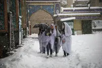  (ویدئو) بارش برف شبانه در امامزاده صالح تجریش 