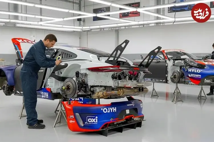 ببینید| مراحل دیدنی بازسازی کامل پورشه ۹۱۱ GT3R در آلمان