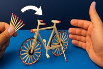ببینید| نحوه ساخت یک ماکت دوچرخه کوچک با استفاده از چوب کبریت