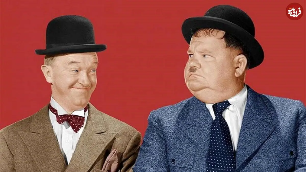 عکس| سفر در زمان؛ «لورل و هاردی» با ظاهر متفاوت در کالیفرنیا؛ سال 1306