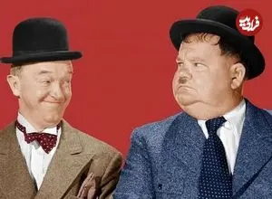 عکس| سفر در زمان؛ «لورل و هاردی» با ظاهر متفاوت در کالیفرنیا؛ سال 1306