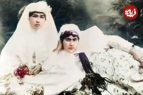 عکس| سفر به ایران قدیم؛ «عروس چهارده ساله» با دستۀ گل در آتلیه؛ 120 سال قبل