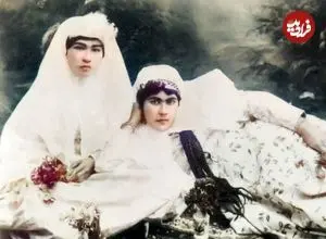 عکس| سفر به ایران قدیم؛ «عروس چهارده ساله» با دستۀ گل در آتلیه؛ 120 سال قبل