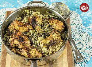 اسفناج پلو با مرغ و رب انار؛ غذای اصیل ایرانی